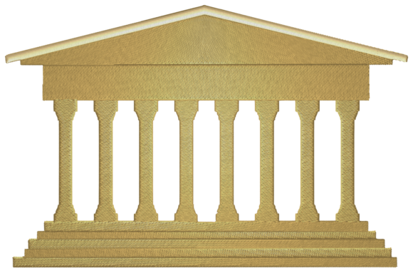 Ancient Greek Temple Embroidery Design