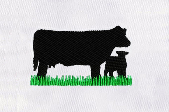 Black Angus Cattle Embroidery Design