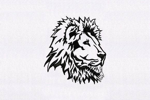 Black Lined Lion Design