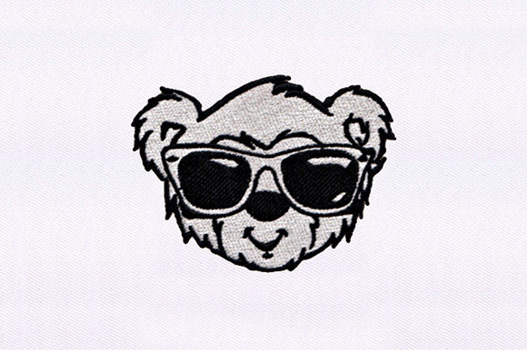 Cool Bear Face Embroidery Design