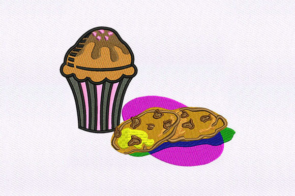 Cupcake and Cookies Embroidery