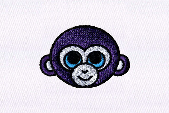 Purple Monkey Embroidery Design